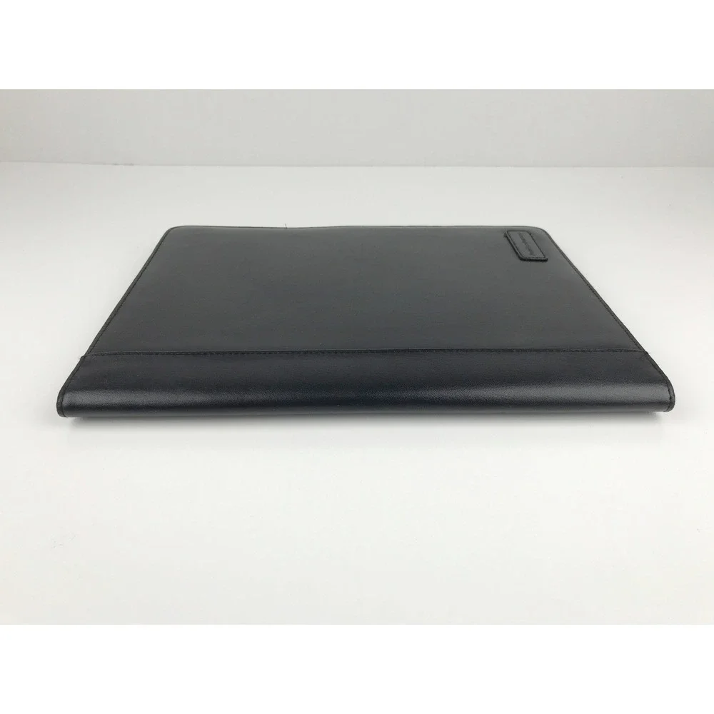 Perry Ellis Portfolio Folio‎ Black Leather Business Organizer Calculator Notepad